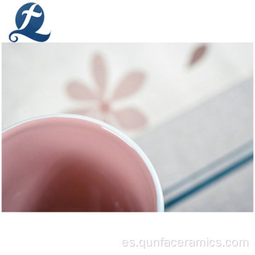 Taza de café reutilizable impresa con hilo de contraste con asa